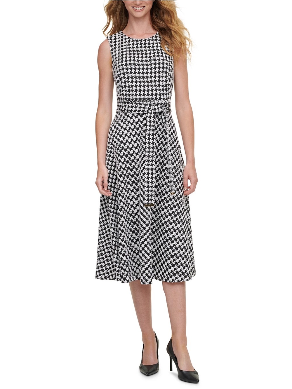 Calvin Klein Houndstooth Ponte Knit Dress